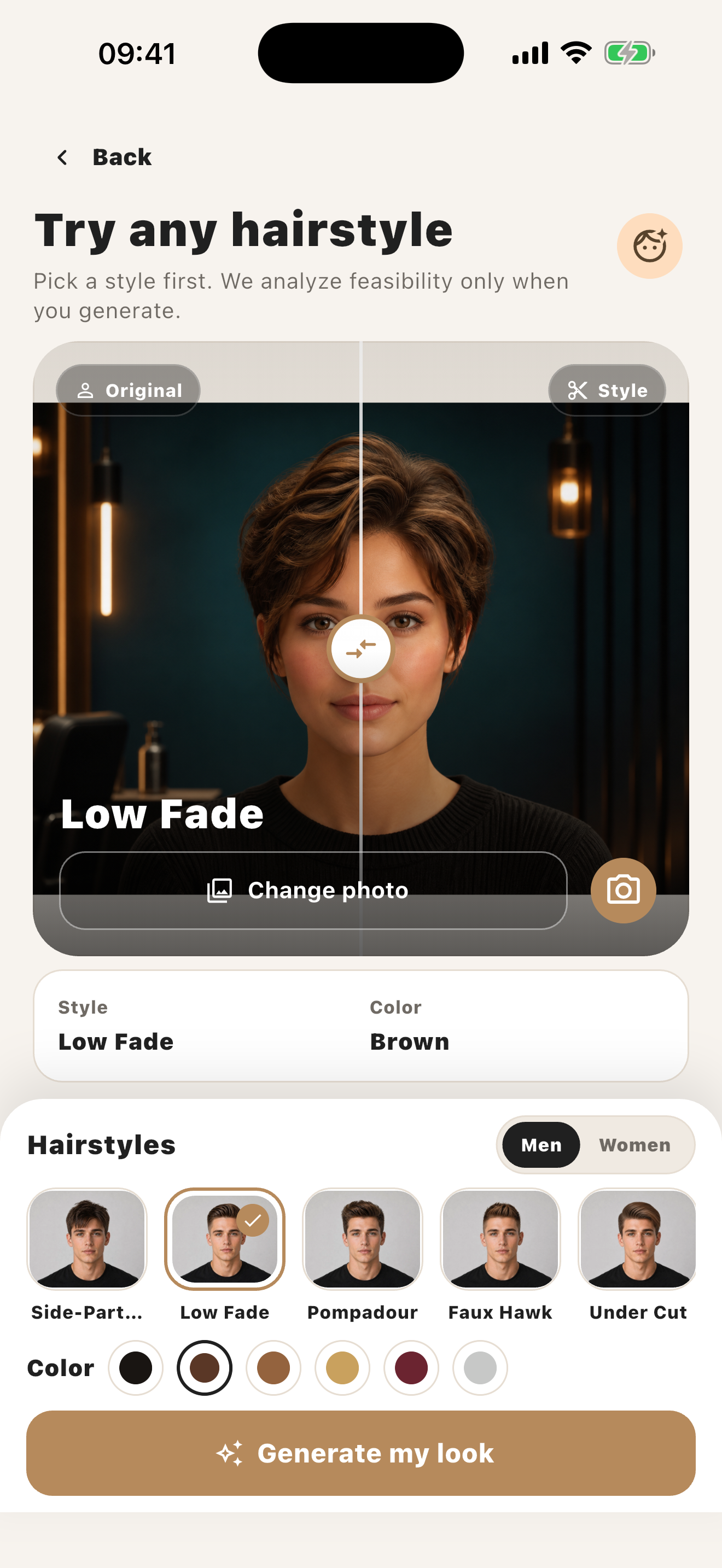 Hairstyle try-on